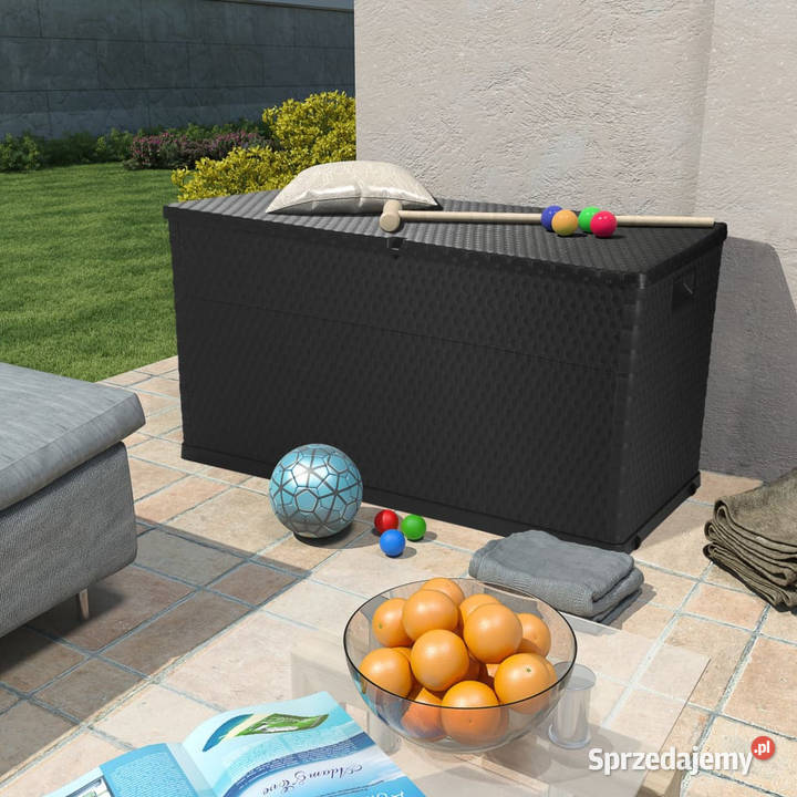 Skrzynia ogrodowa antracytowa 120x56x63 rattan mazowieckie