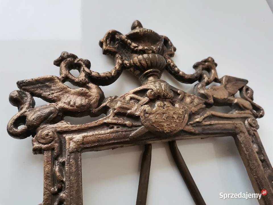 Stara duża ciężka mosiężna rama ramka na zdjęcie sprzedam