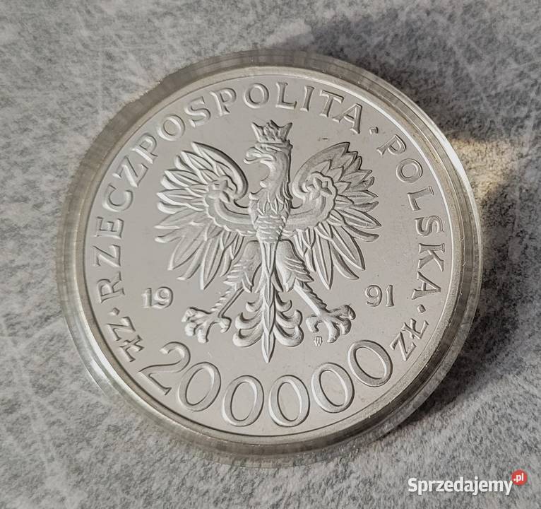 H17 POLSKA III RP srebro 200000 Złotych 1991 r Łask