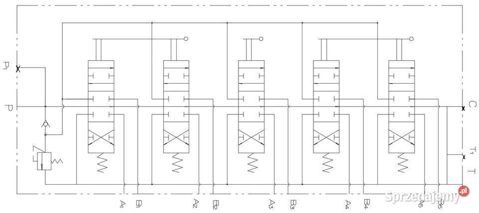 ROZDZIELACZ HYDRAULICZNY 5 SEK 40L Z JOYSTICKAMI