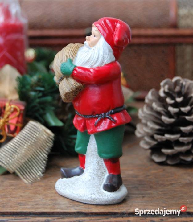 Mikołaj skrzat figurka skandynawski styl żywica wielokolorowy Lublin sprzedam