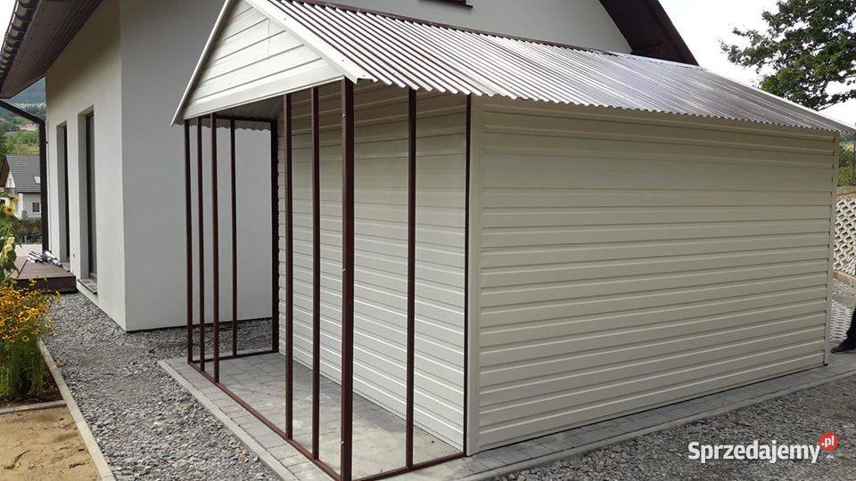 C67 Garaż Blaszany Wiatka ogrodowa Drewutnia małopolskie Sucha Beskidzka
