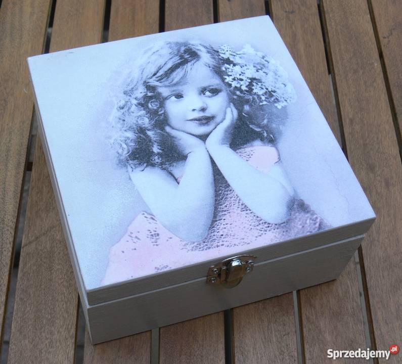 Pudełko drewniane szkatułka Marilyn decoupage mazowieckie Warszawa