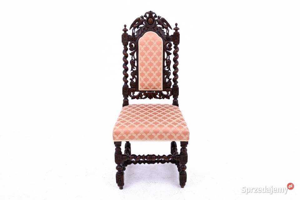 Cztery krzesła styl renesansowy Niemcy ok 1870 r Chorzów