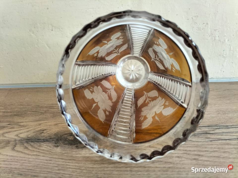PIĘKNY ORGINAŁ ZABYTKOWY WAZON KRYSZTAŁOWY Porcelana i szkło Wrocław