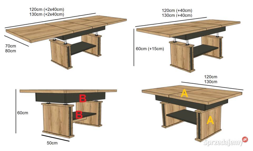 Ławostół L29 RAMA podnoszony rozkładany do 210 Radomsko