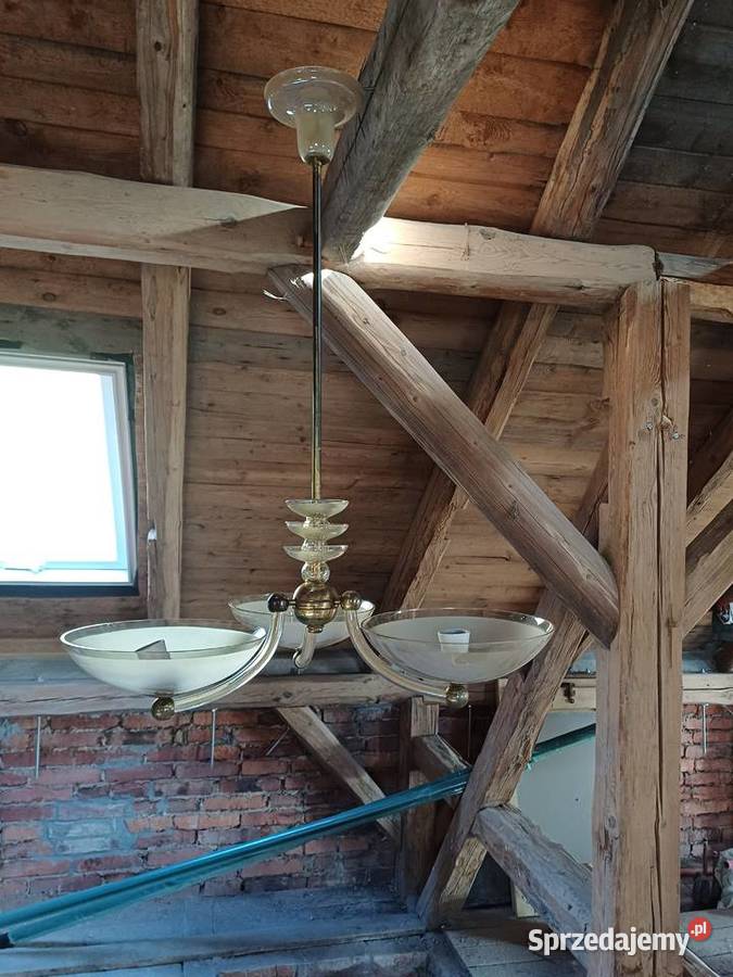 Stary żyrandol z lat 30 ubiegłego wieku materiał Lubań