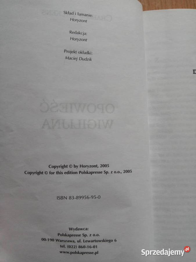 Opowieść wigilijna 2005 Charles Dickens miękka Dąbrowa Górnicza