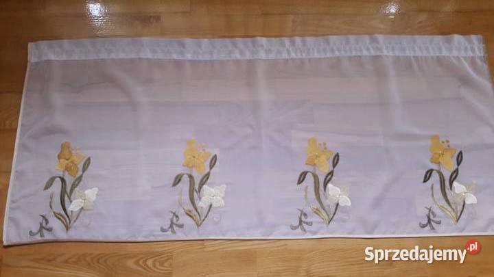 Biały woal żółte haftowane kwiaty zazdrostka 50 mazowieckie Radom
