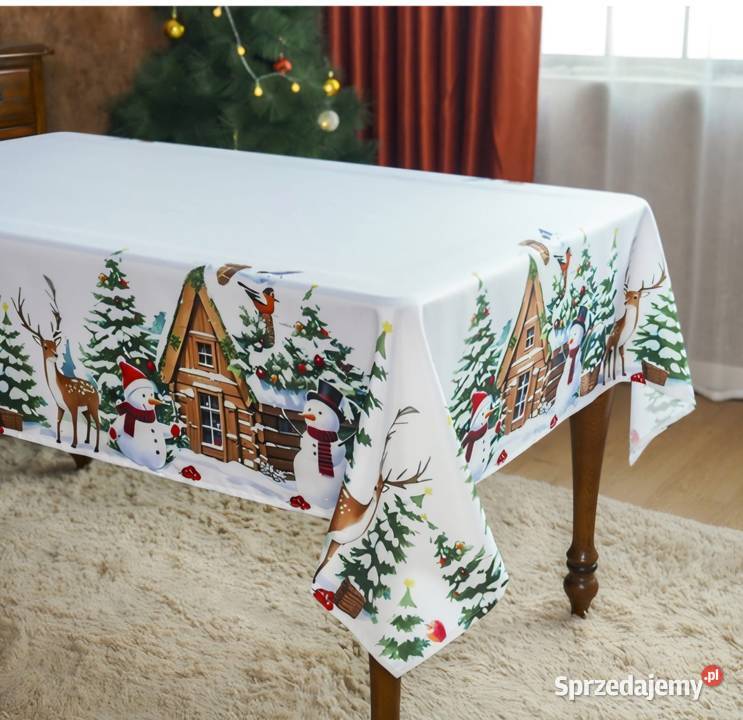 OBRUS ŚWIĄTECZNY RÓZNE ROZMIARY biały Gliwice