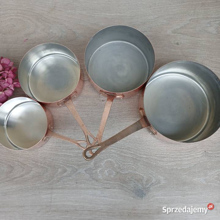 Miedziany garnek miedziane rondle komplet 4 Warszawa