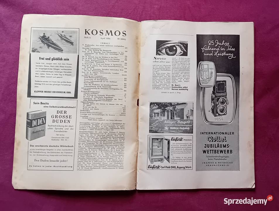 Miesiecznik popularnonaukowy Kosmos Niemcy 4 Antykwariat sprzedam