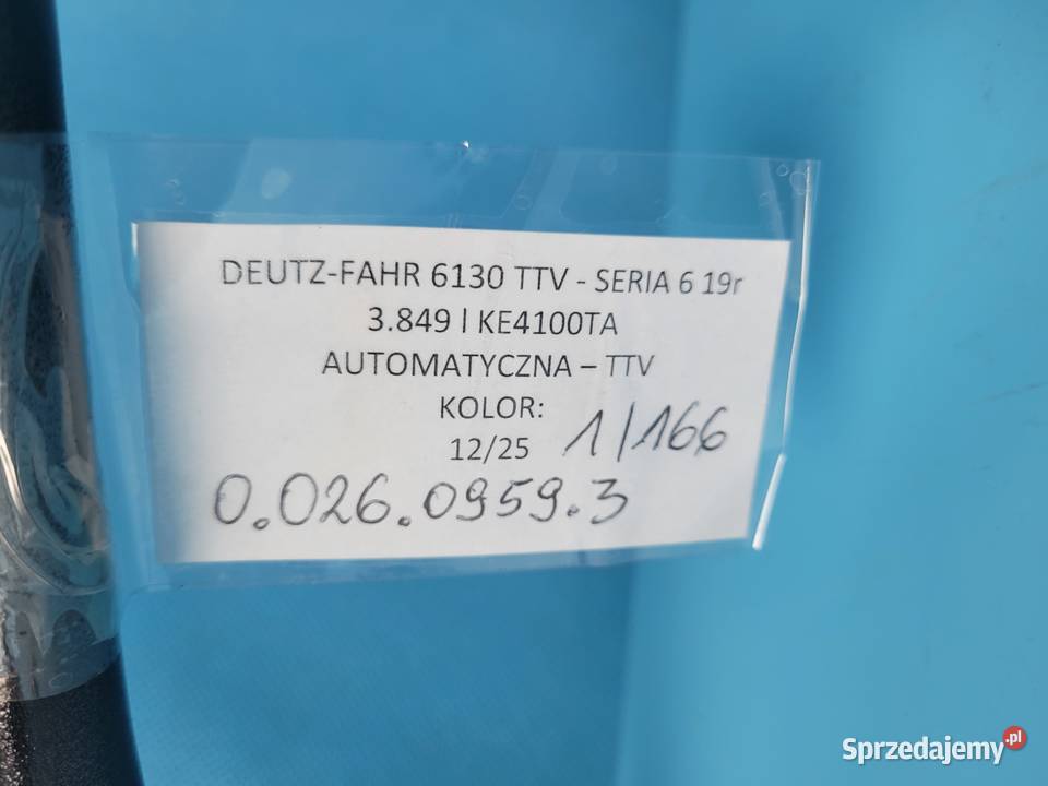 DEUTZFAHR 6130 TTV PRZEWÓD RURA HYDRAULICZNA Kolno sprzedam