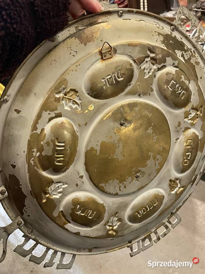 Wyjątkowy mosiężny talerz sederowy Judaika Kraków sprzedam