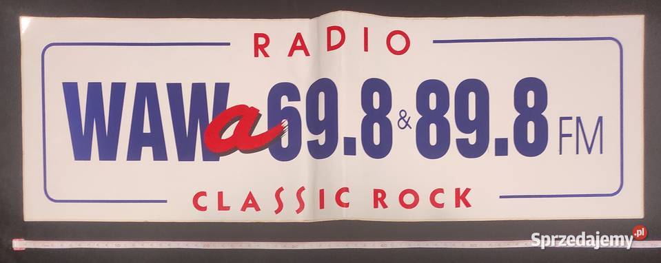 Unikat old school Duża naklejka 69x22 Radio WAWa Warszawa sprzedam