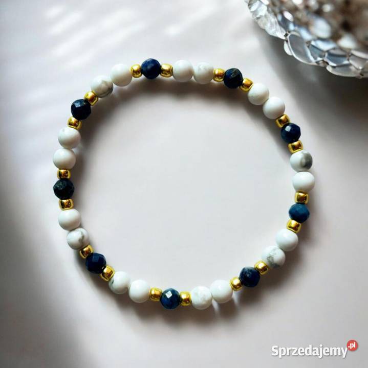 Bransoletka z Howlitu i Lapisu łódzkie Zgierz