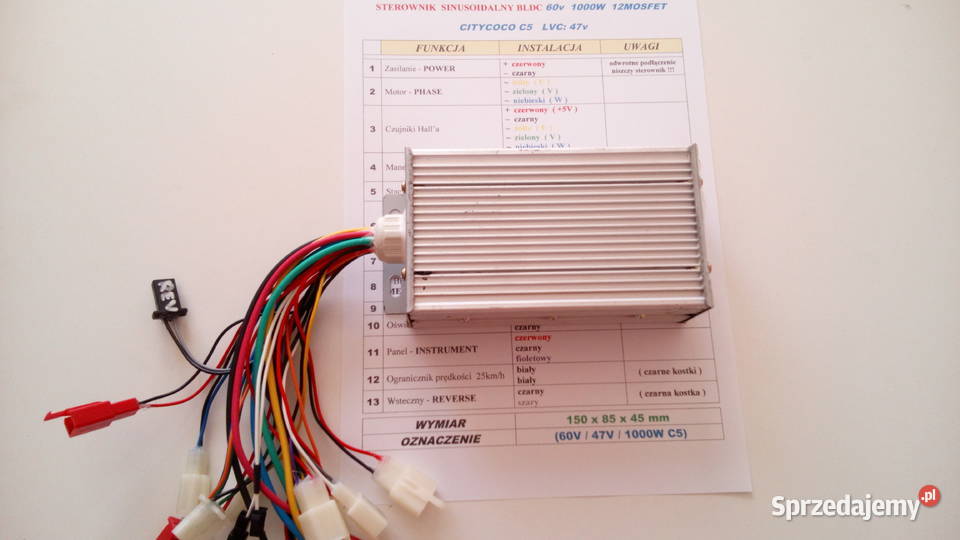 Kontroler BLDC Citycoco HARLEY 60v 1000W REVERSE Warszawa