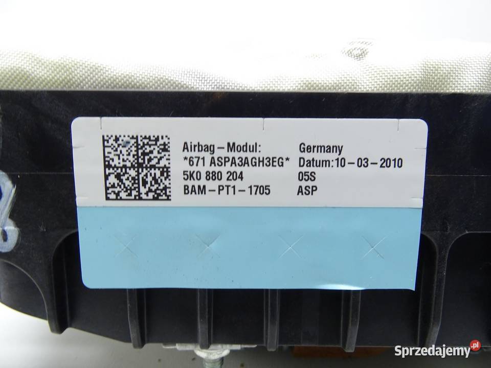PODUSZKA POWIETRZNA AIRBAG PASAŻERA 5K0880204 VW osobowe małopolskie