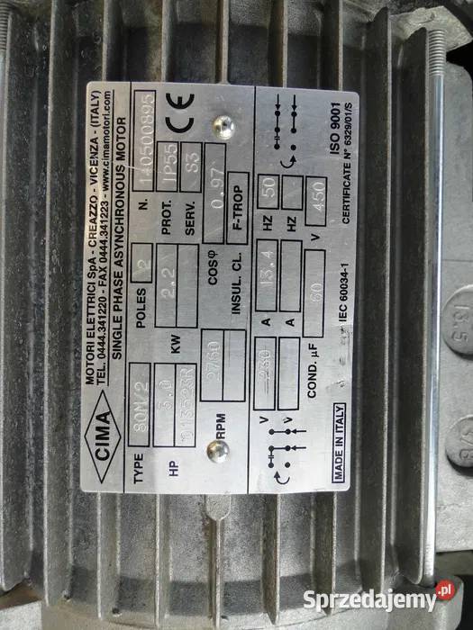 Silnik elektryczny 230V 22kW 2200W CIMA Italy Łętownia