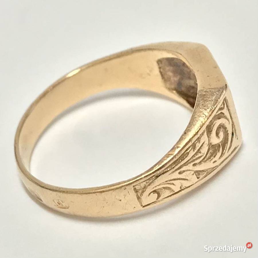 Złoty SYGNET z różowego złota litera W 585 14K Warszawa sprzedam