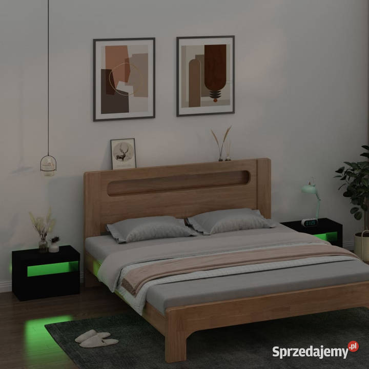 Szafki nocne z LED 2 czarne 60x35x40 WM3080735 mazowieckie Warszawa
