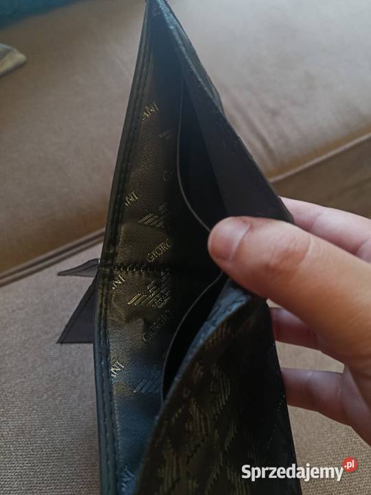 Portfel skórzany męski Emporio Armani monogram Dla mężczyzn Białystok