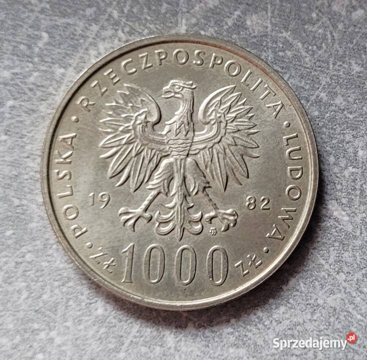 202 POLSKA srebro 1000 Złotych 1982 r Papież Wola Kruszyńska