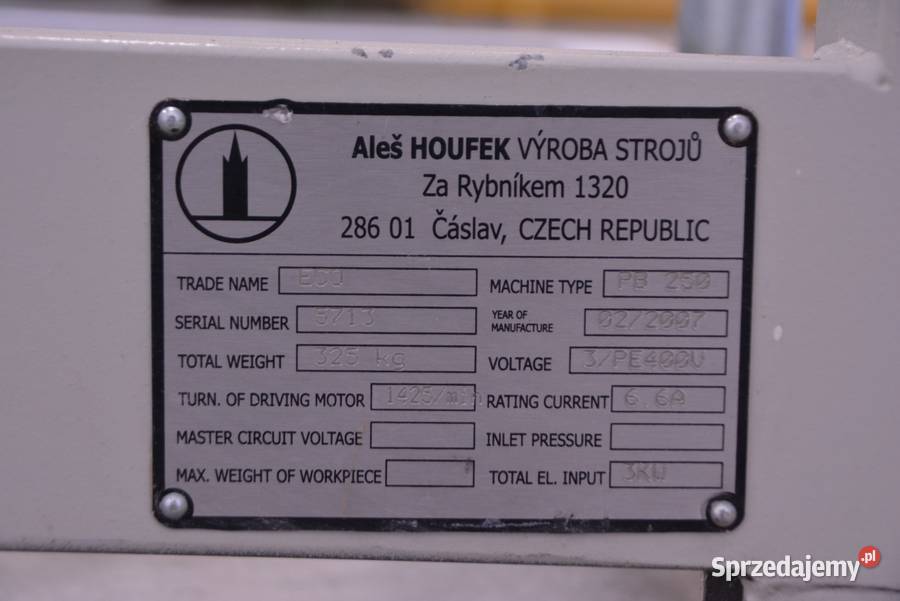 SZLIFIERKA DŁUGOTAŚMOWA HOUFEK ECO PB 250 6304 Biertowice