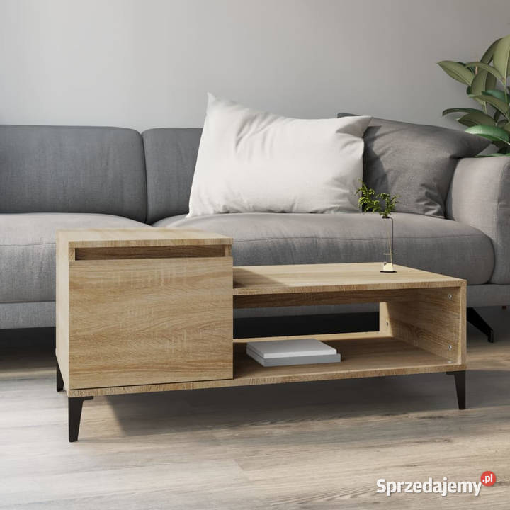 Stolik kawowy dąb sonoma 100x50x45 materiał Warszawa