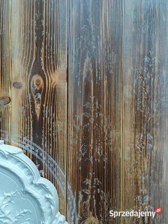 Obraz na drewnie efekt postarzenia sztukateria Opatówek