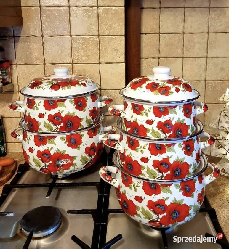 219 Garnki emaliowane duże makin Zabrze