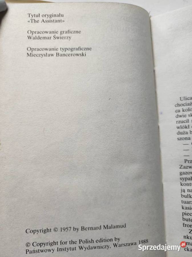 Pomocnik Bernard Malamud The Assistant Kielce
