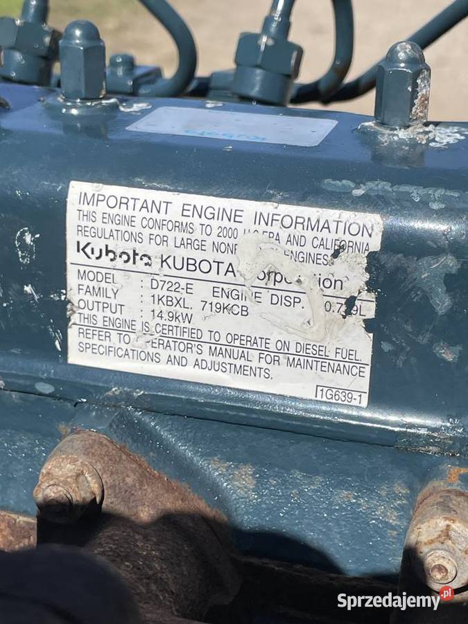Silnik Kubota D722E mini koparka Kubota Janmar