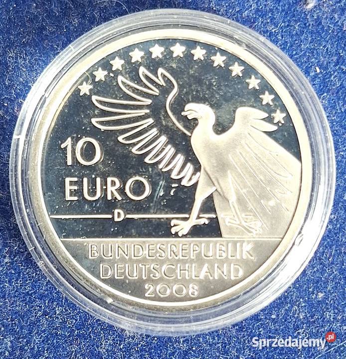 Srebrna Moneta 10 euro Niemcy 2008 Gliwice