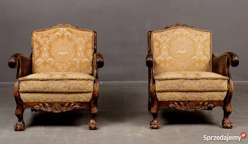 Piękny komplet Chippendale SOFA i DWA FOTELE Wałbrzych