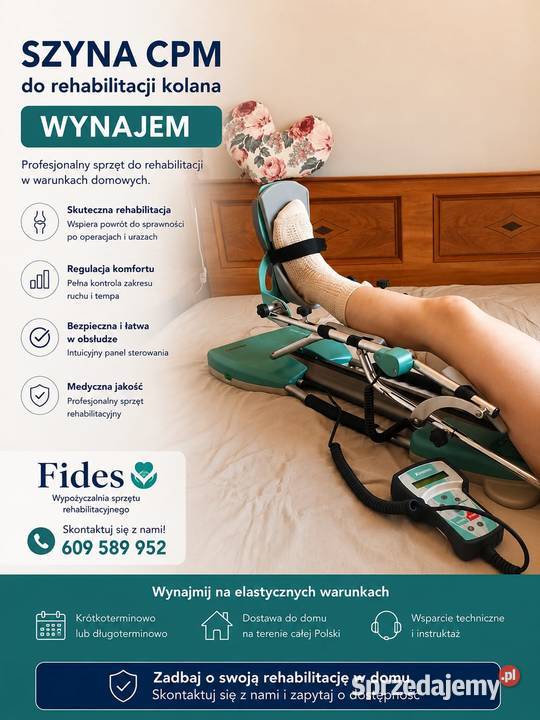 Wynajem sprzętu medycznego łóżka szyny CPM Świdnica Polska