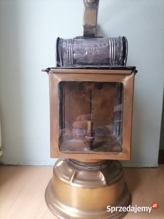 Stara mosiężna lampa karbidowa kolejowa z lat 30 Kraków