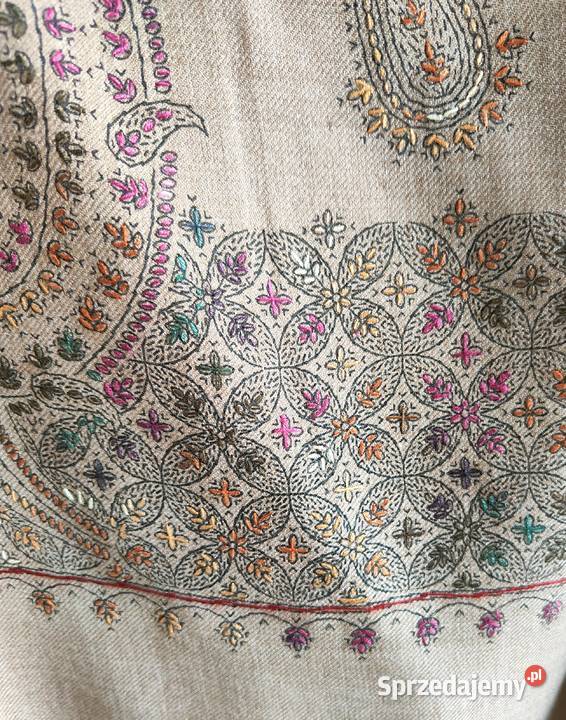 Duży szal orientalny indyjski haftowany haft