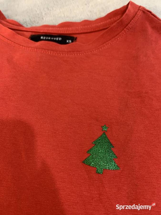 Czerwona koszulka świąteczna tshirt świąteczny z Topy i koszulki podkarpackie Jasło sprzedam