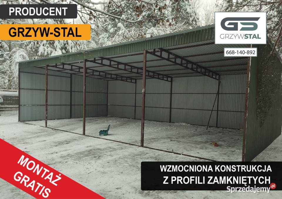 Garaż Blaszany Wiata otwarta Magazn na maszyny 361zł/m2