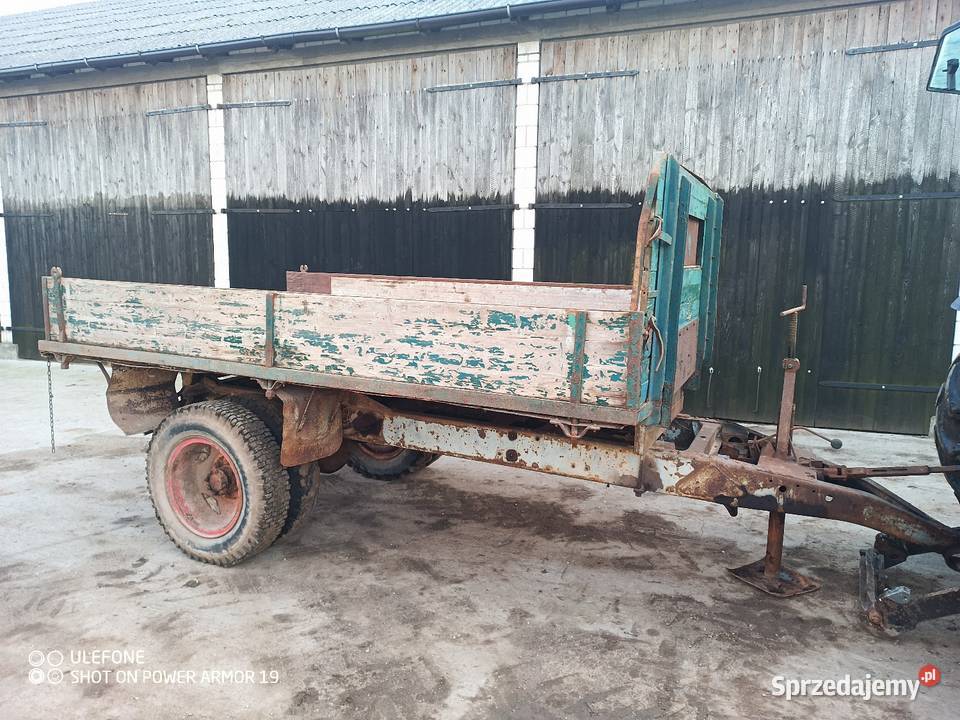 Przyczepa wywrotka 1 oś do tylu 2 tłoki własna Rostkowo