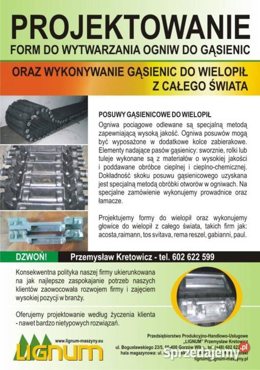 gąsienice i łańcuchy do wielopił lignum Kłodawa