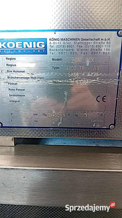 Piekarnictwo Mini Rex dzielarkozaokrąglarka Gliwice sprzedam