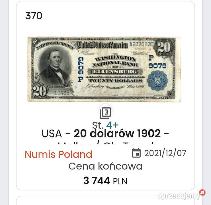 USA 20 Dolarów 1902 r York Nebraska PMG 24 ŻADKI warmińsko-mazurskie Węgorzewo