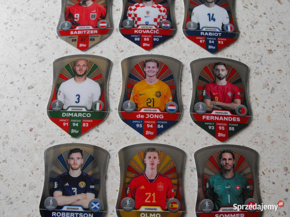 Karty piłkarskie EURO 2024 karty PRO ELITE SHILD Mykanów sprzedam