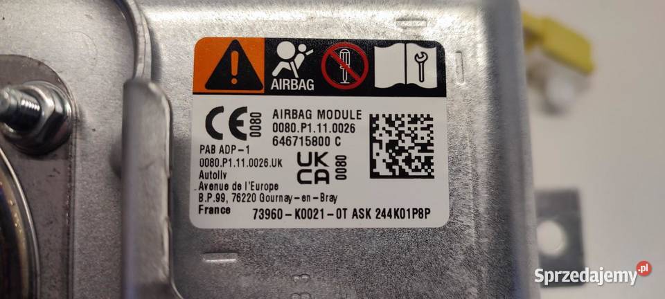 MAZDA 2 TOYOTA YARIS IV PODUSZKA AIRBAG PASAŻERA