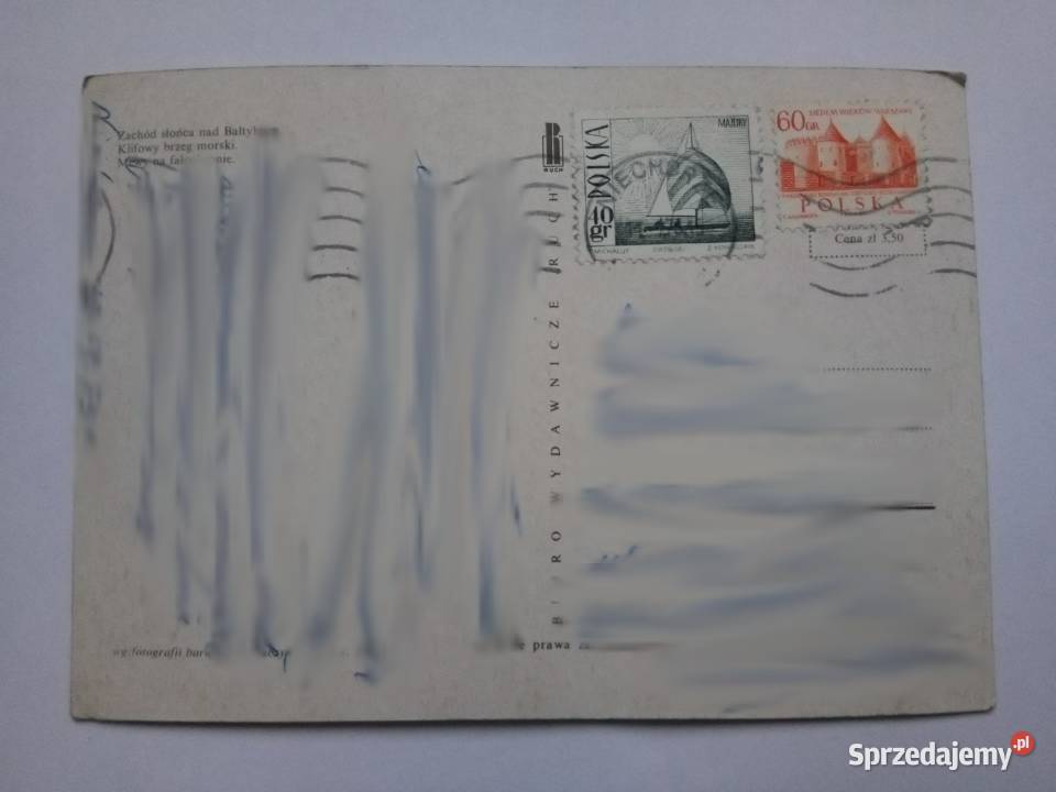 Pocztówka Bałtyk z 1973r 2 znaczki Pocztówki i karty telefoniczne Dąbrowa Górnicza sprzedam