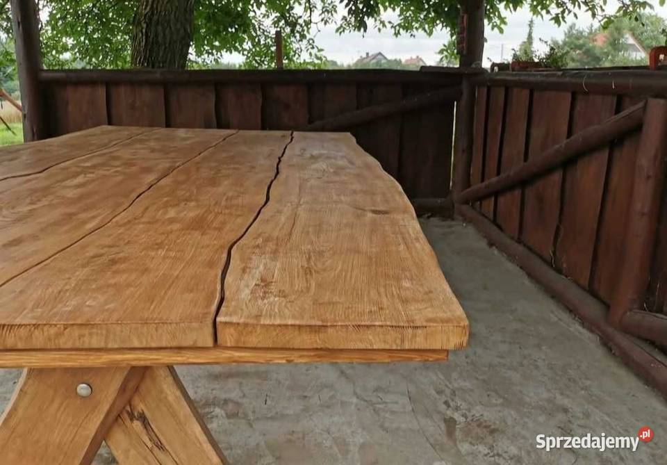 Ręcznie wykonany stół z litego drewna jesion dąb kujawsko-pomorskie sprzedam
