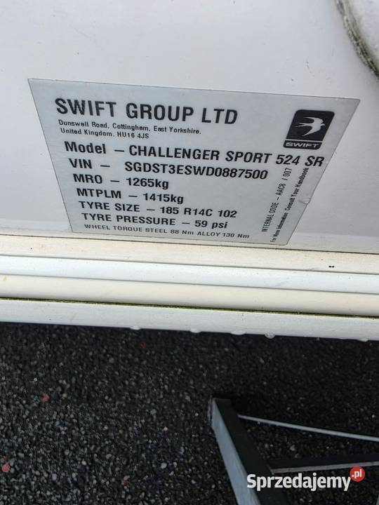 Swift Challenger Sport 524 2013 r Mover sucha