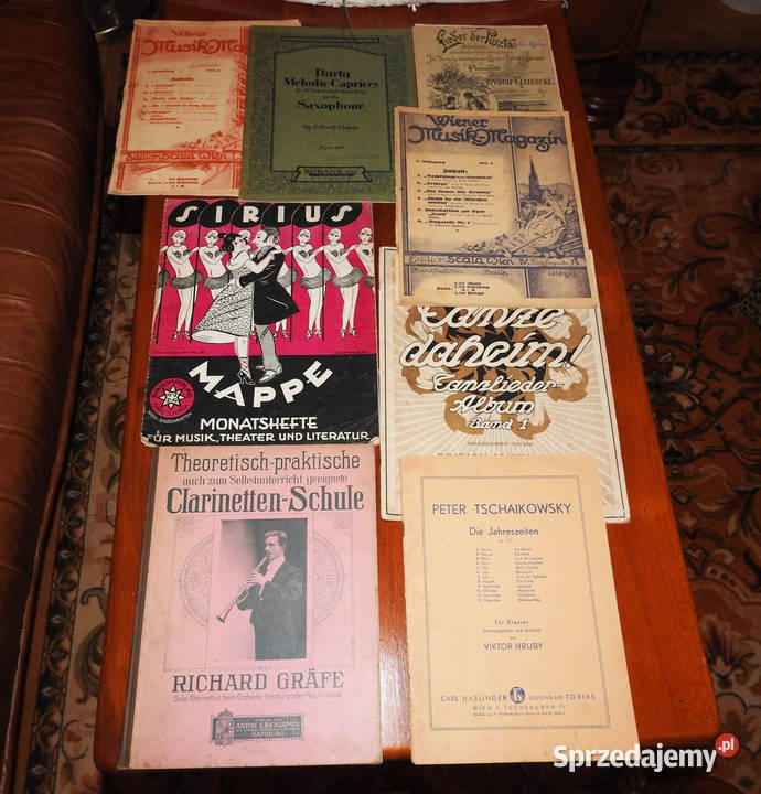 Kolekcja magazynów muzycznych nut z XIX XX wieku